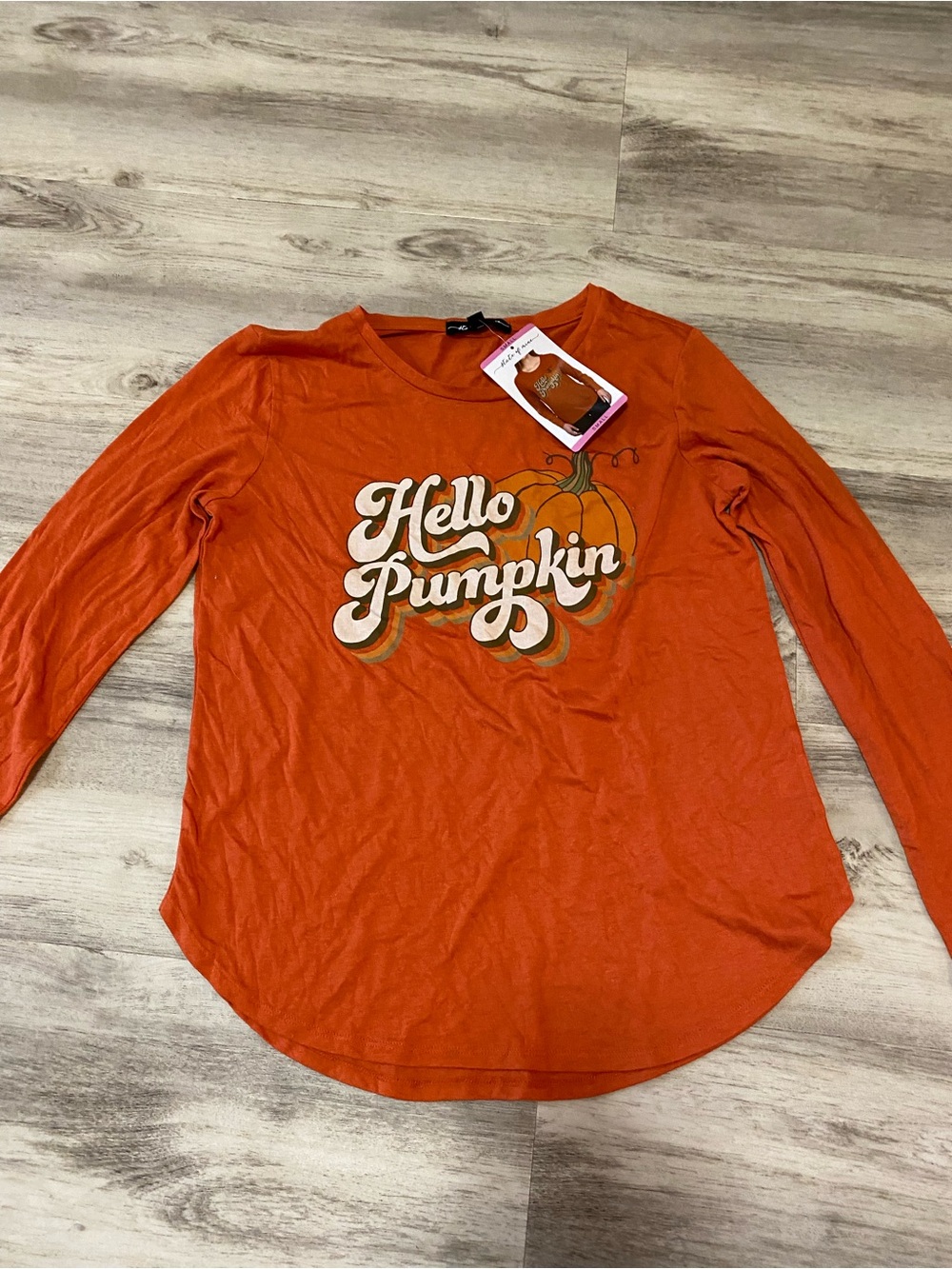 Hello Pumpkin Orange Long-Sleeve Women’s Tee - NWT